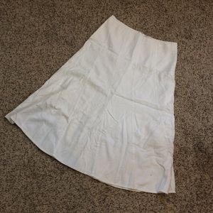 Christopher & Banks long white linen skirt